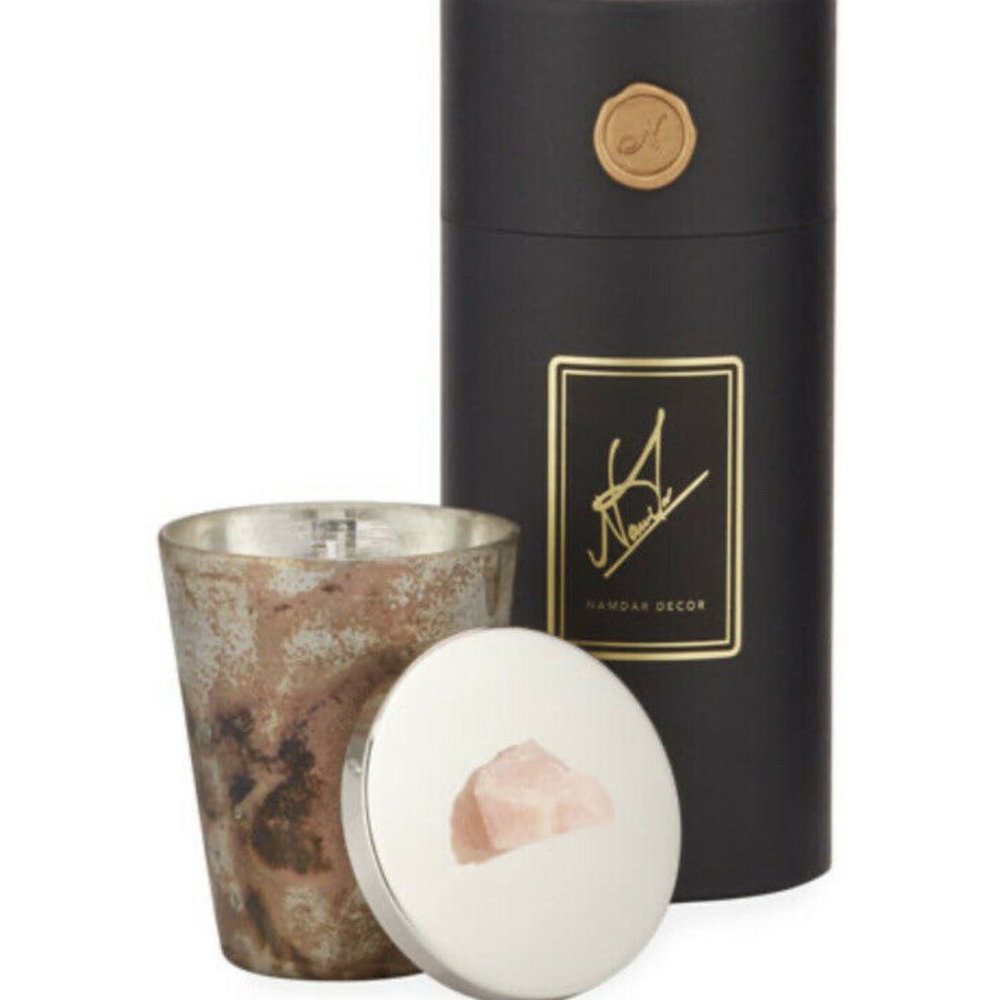 Namdar Decor Bali  Candle w/ Rose Quartz , 12 oz.